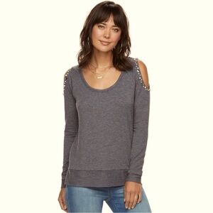 Juicy Couture | Pearl Rhinestone Sweatshirt Cold-Shoulder XL